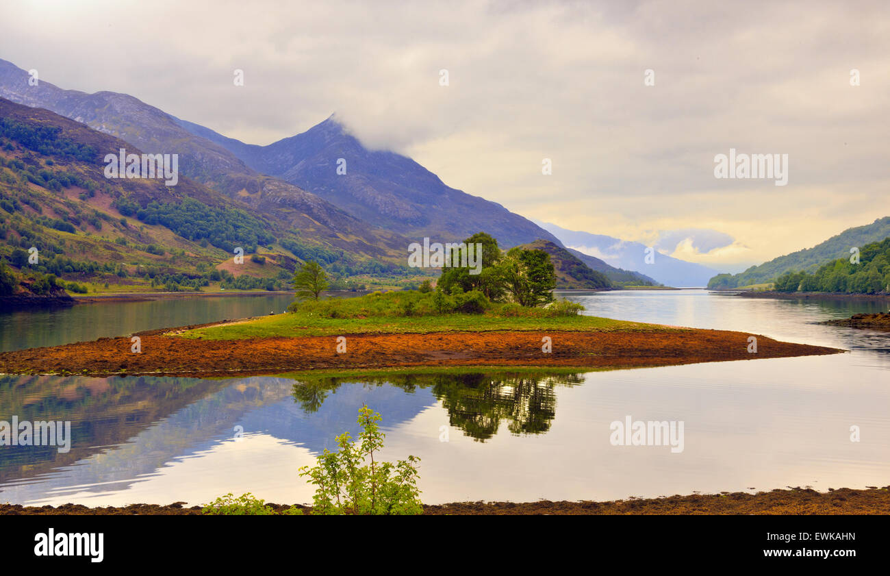 Little Island On Loch Leven Glencoe Scotland Stock Photo Alamy