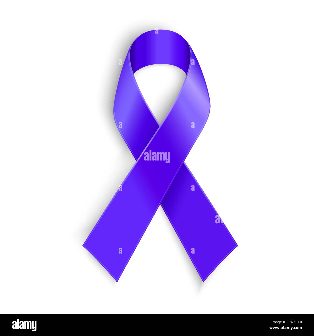 Purple ribbon as symbol of cancer awareness, drug overdose, domestic violence, Alzheimer disease Stock Vector