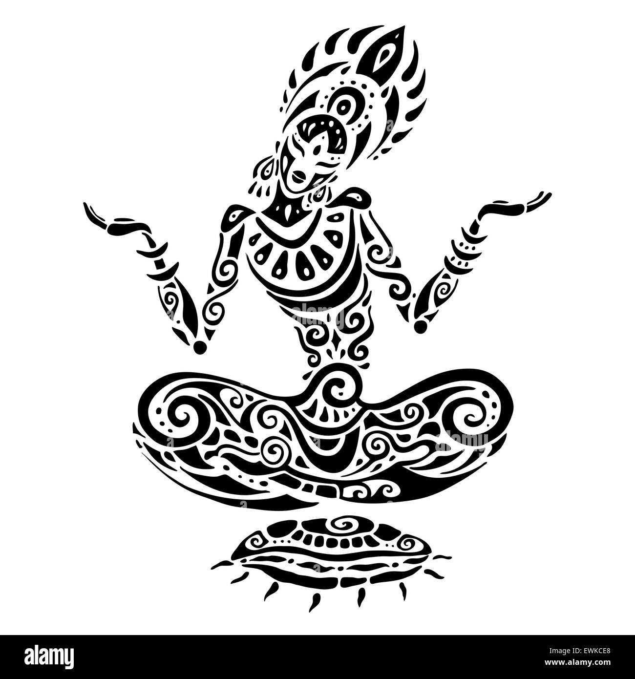 Meditation lotus pose. Tattoo style Stock Vector Image & Art - Alamy