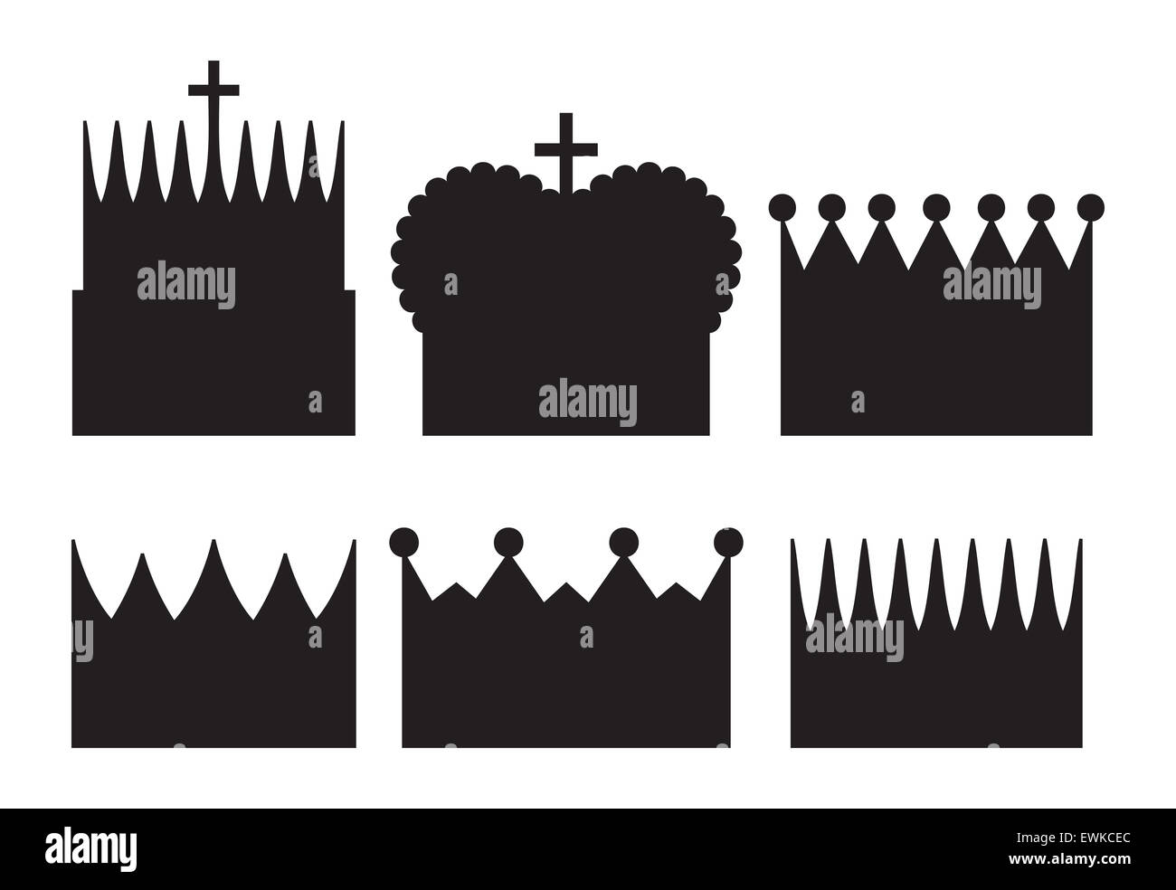 Vector illustration of the crowns Stock Photo - Alamy