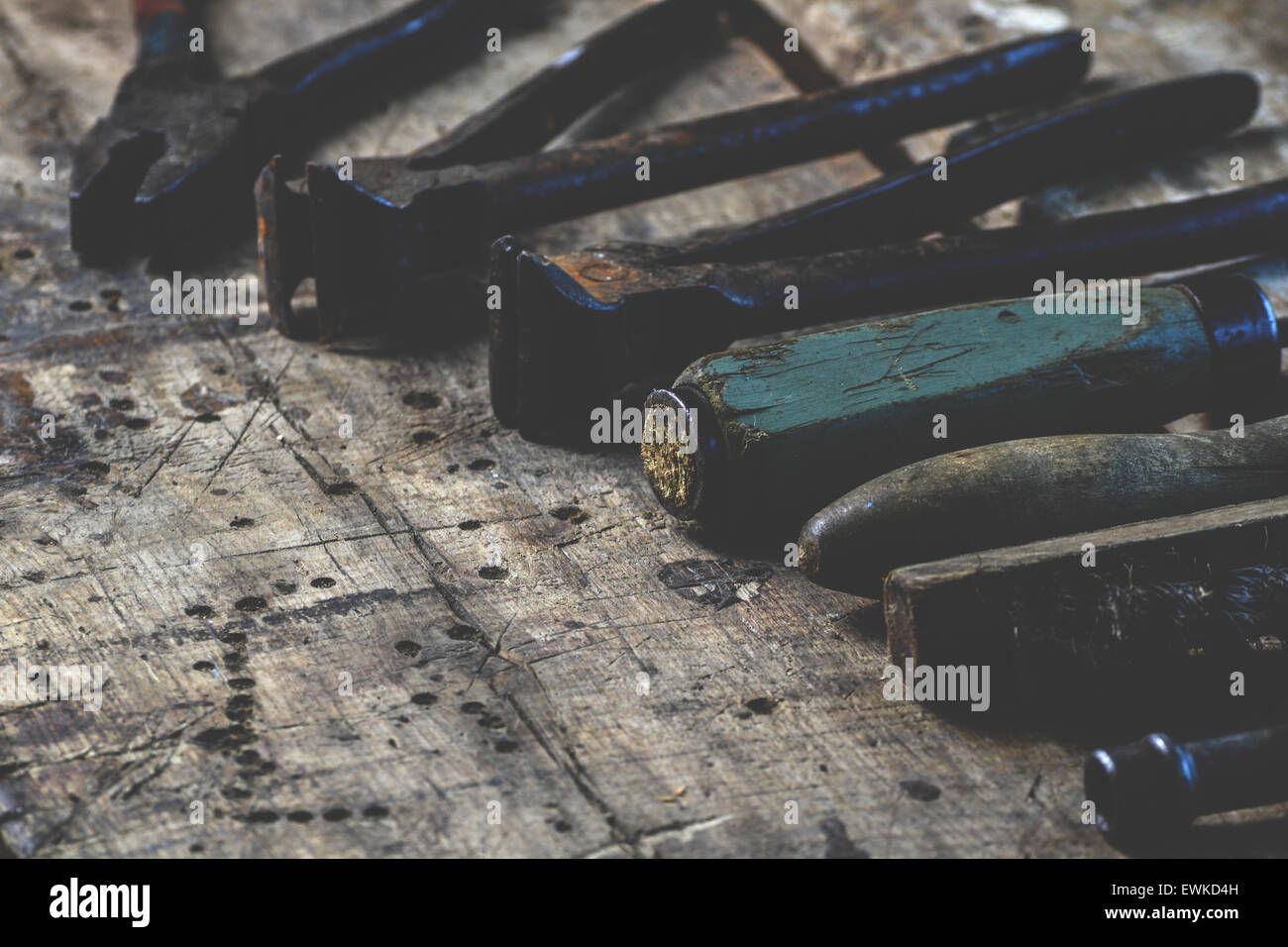Tools set on old hi-res stock photography and images - Alamy