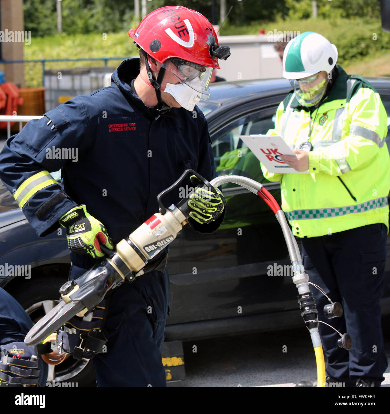 Cardiff, Wales, UK. 28th June, 2015. Seven Fire crews from acroos the ...