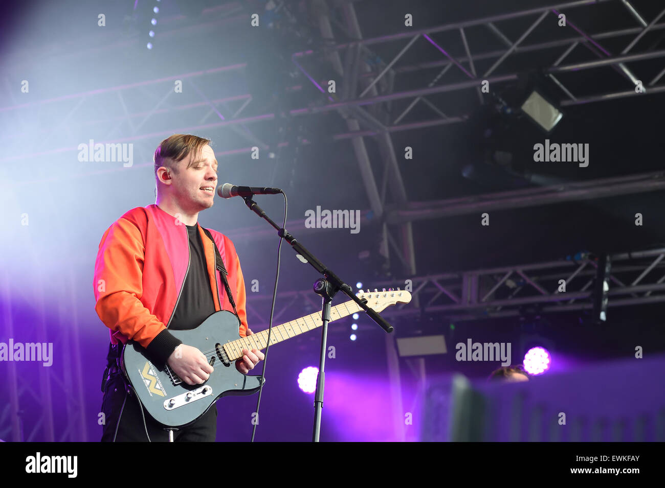 Everything Everything on stage at Bristol Summer Series Music Festival June 2015 Stock Photo