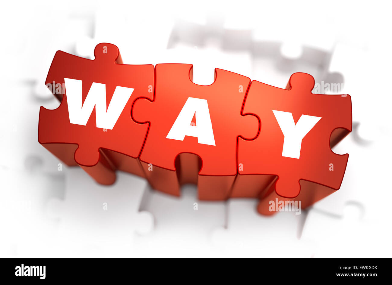 Way - White Word on Red Puzzles Stock Photo - Alamy