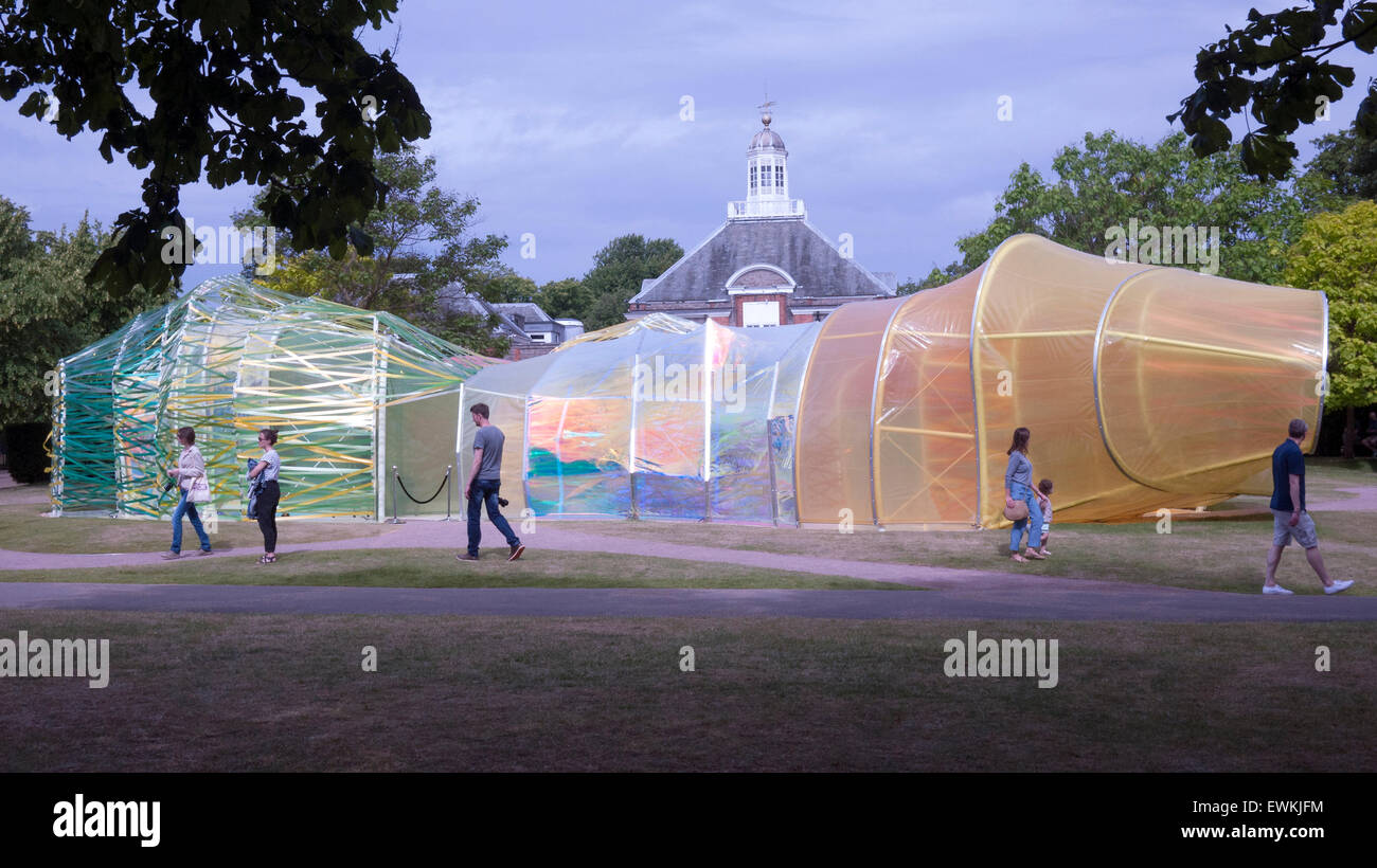 London, UK. 28th June, 2015. Serpentine Gallery summer Pavilion  designed by Selgascano Credit:  Martyn Goddard/Alamy Live News Stock Photo
