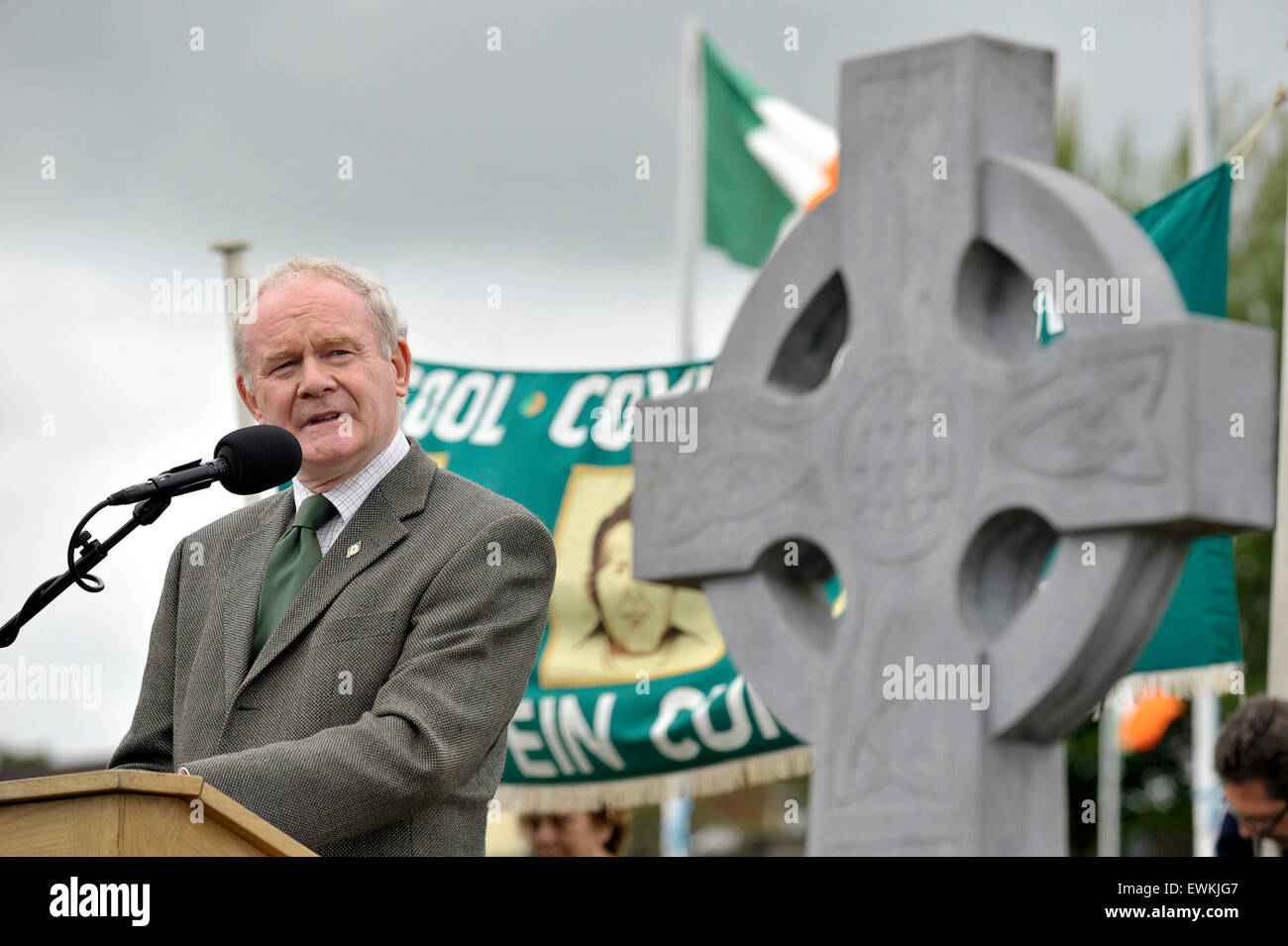 Londonderry, Northern Ireland. 28th June, 2015. Sinn Fein’s Martin McGuinness speaking at the annual Derry Republican Graves Association commemoration for IRA volunteers killed during the Northern Ireland conflict. Credit:  George Sweeney/Alamy Live News Stock Photo