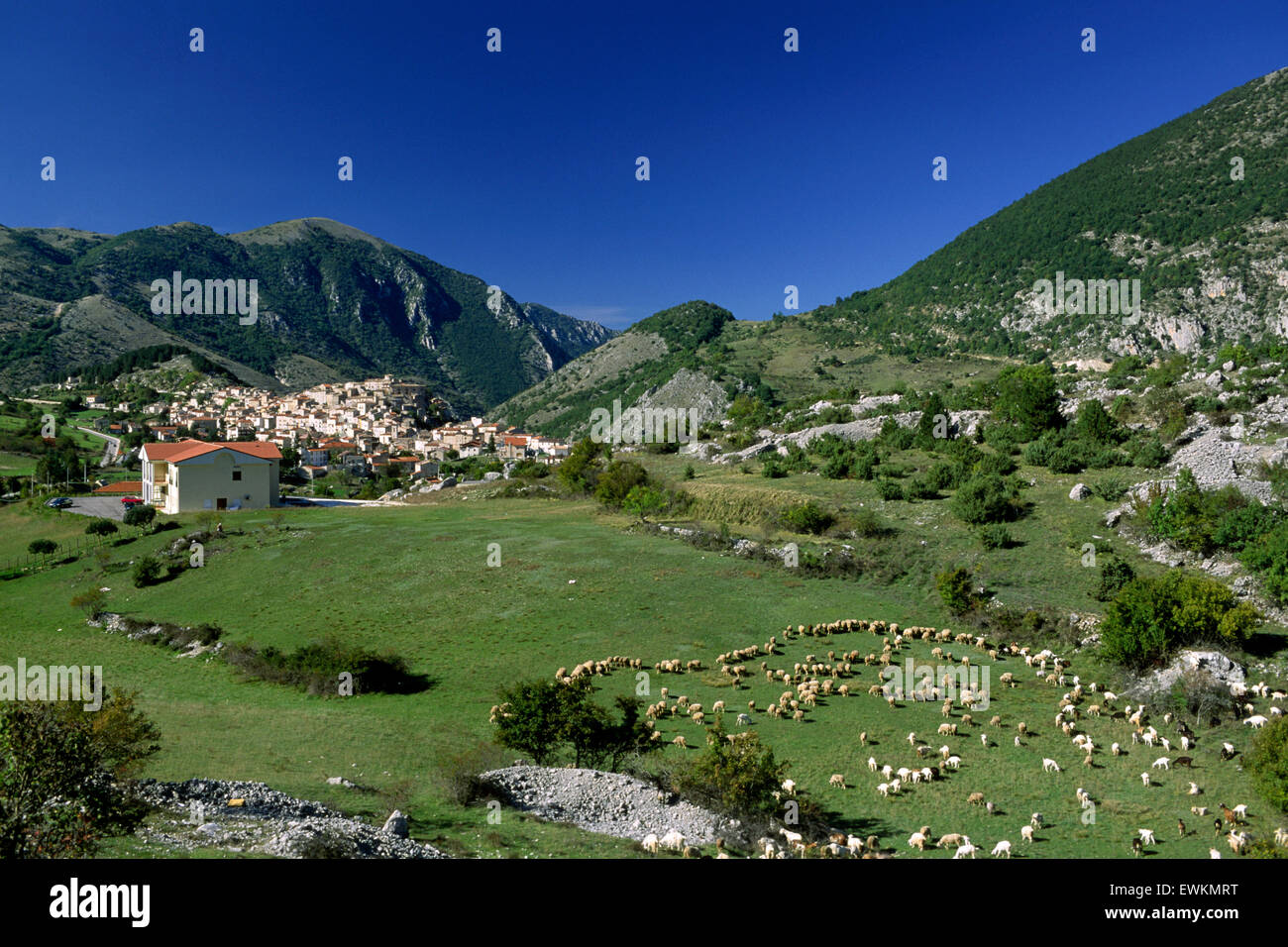 Italy, Abruzzo, Villalago Stock Photo Alamy