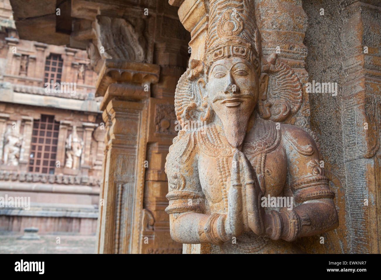 Statue at the Brihadeeswarar Temple in Tanjore Stock Photo