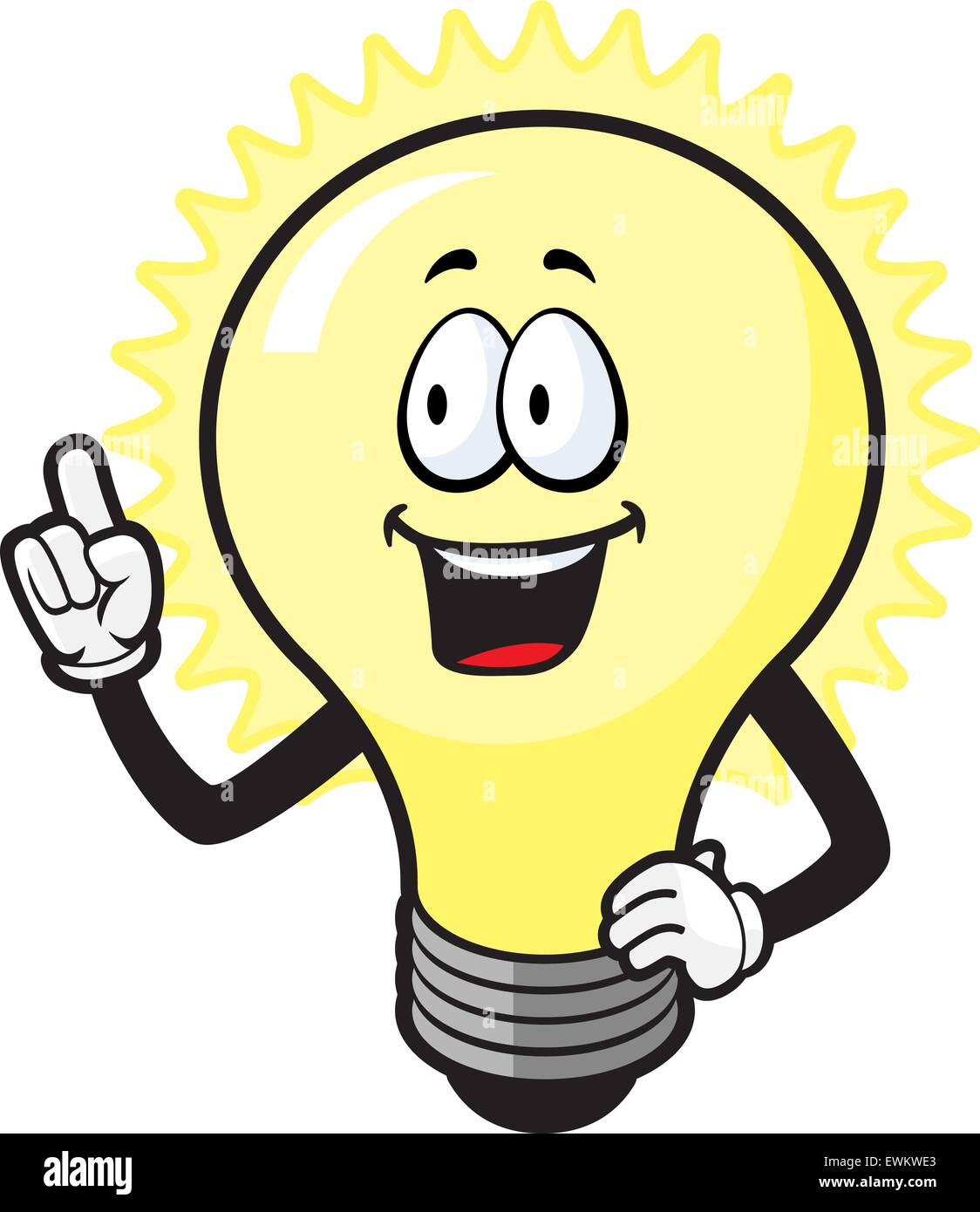 A happy cartoon light bulb with an idea Stock Vector Image & Art - Alamy