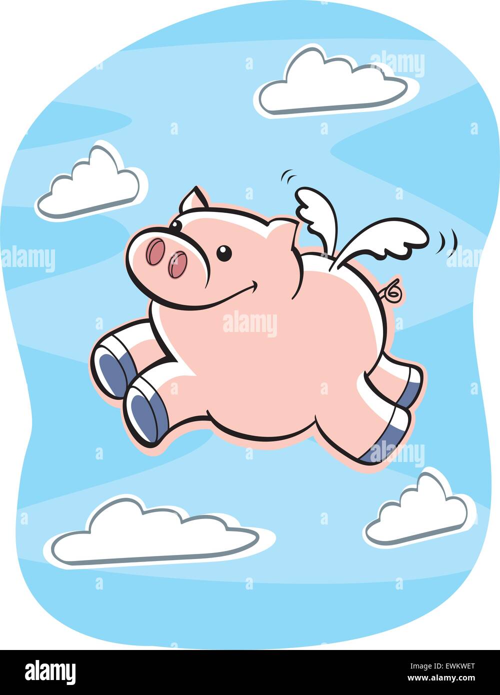 A happy cartoon pig flying in the air Stock Vector Image & Art - Alamy