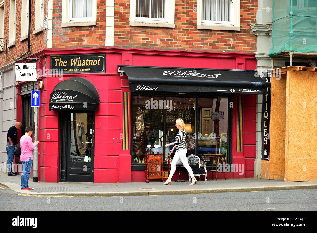 The Whatnot antique shop in Bishop Street, Londonderry (Derry), Northern Ireland. Stock Photo