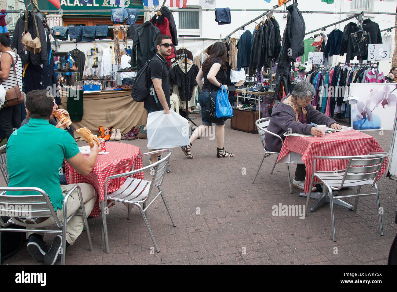 Portobello Road market North Kensington West London England Stock Photo