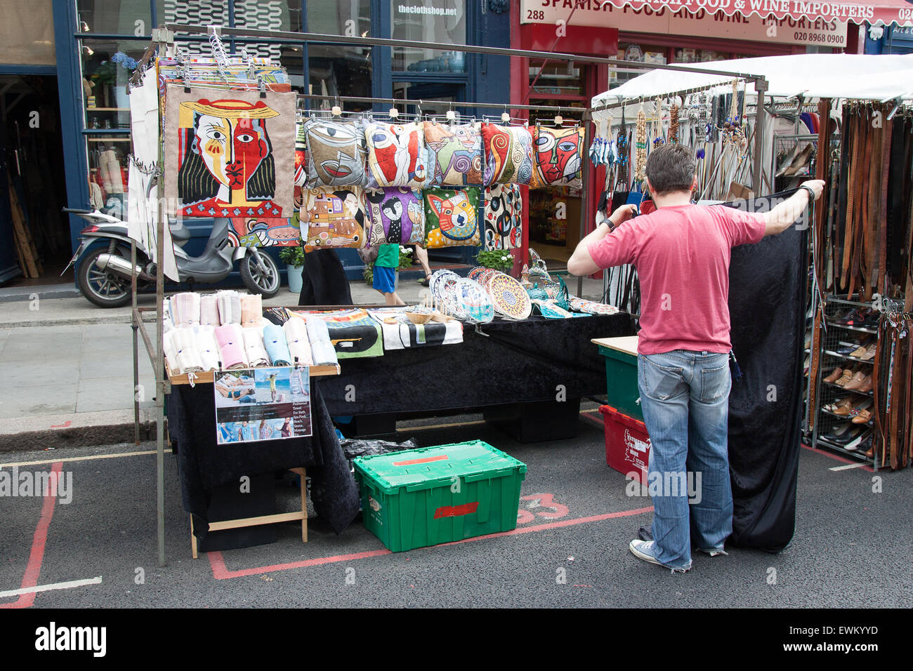 Portobello Road market North Kensington West London England Stock Photo