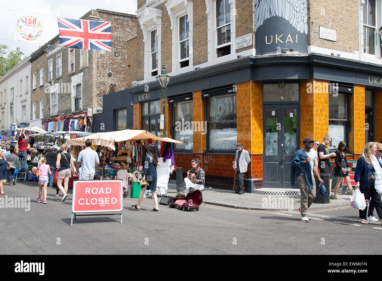 Portobello Road market North Kensington West London England Stock Photo
