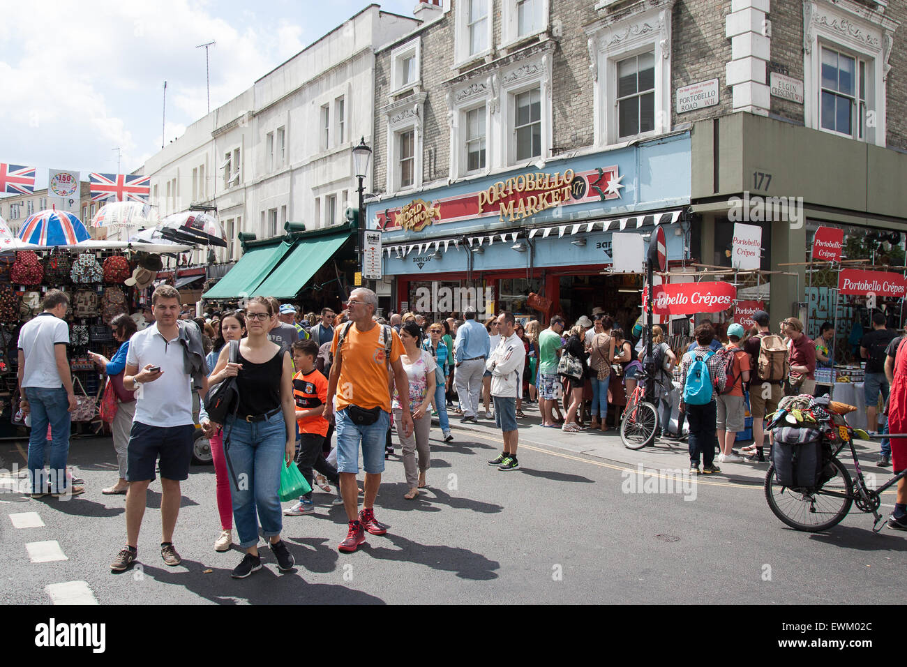 Portobello Road market North Kensington West London England Stock Photo