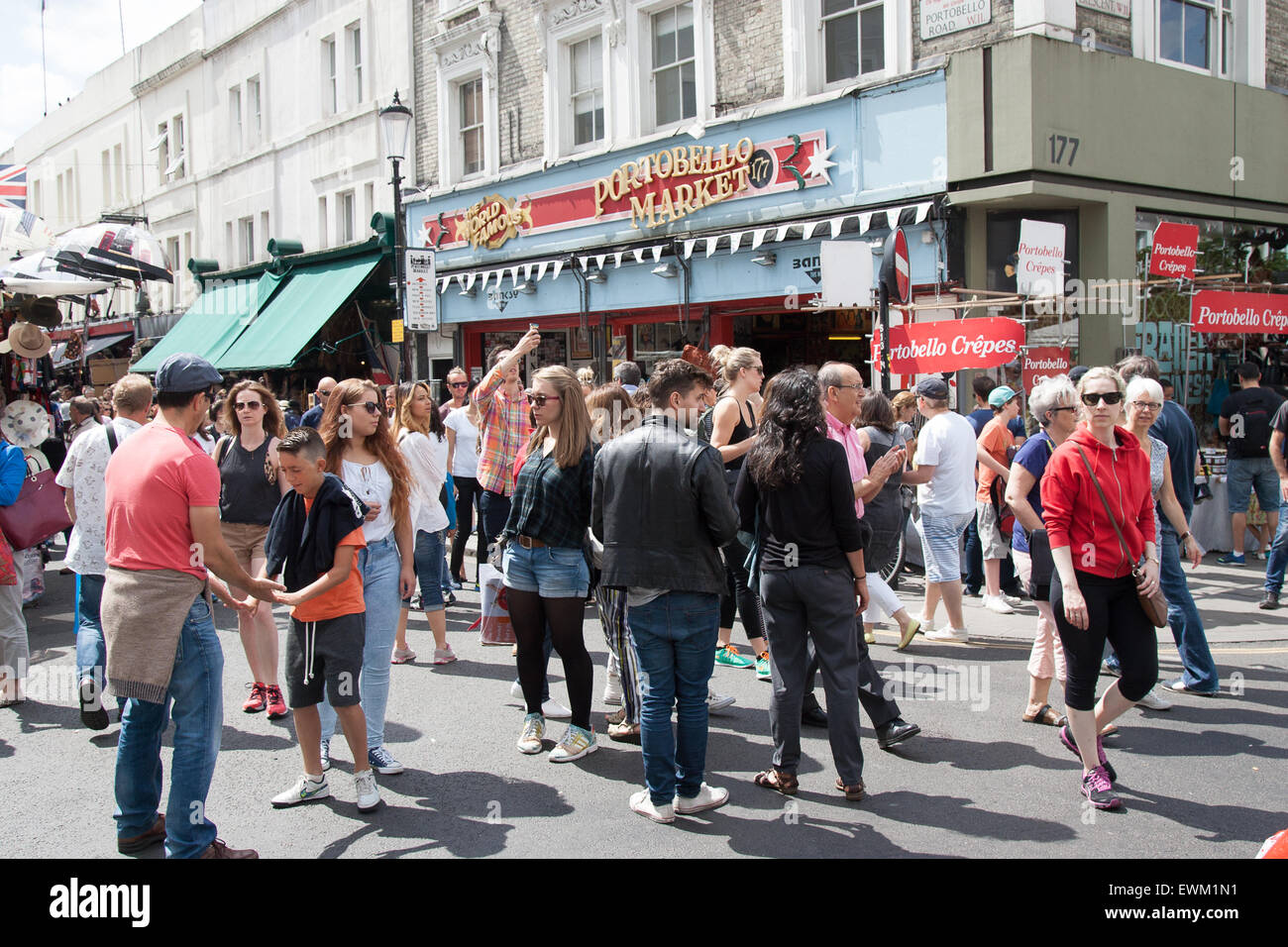 Portobello Road market North Kensington West London England Stock Photo