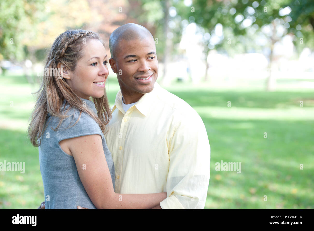 Happy Interracial Couple Stock Photo