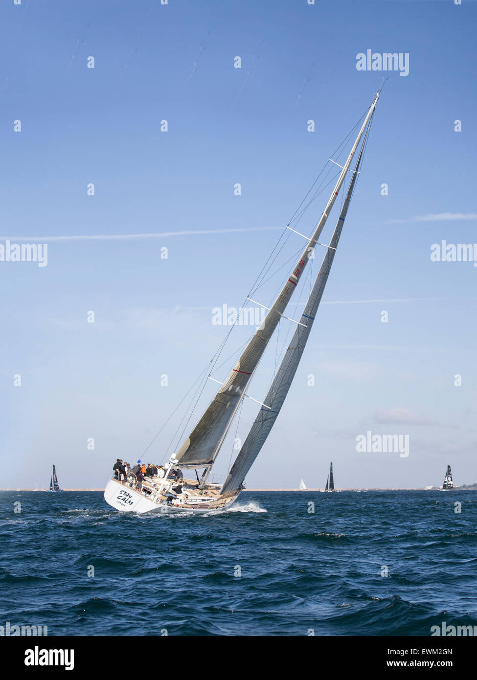 UK. 27th June, 2015. Swan 70 yacht GBR70R 'Stay Calm' participating in the 2015 Round the Island Race Credit:  Niall Ferguson/Alamy Live News Stock Photo