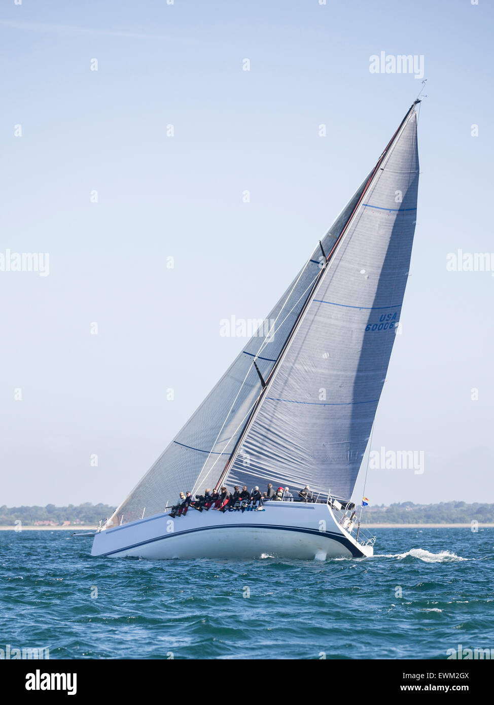 UK. 27th June, 2015. Carroll Maine Farr 60 USA 6006 'Venomous', owned by owned by Derek saunders, who was born on the Isle of Wight and has raced in every Round the Island for the last 55 years! Credit:  Niall Ferguson/Alamy Live News Stock Photo