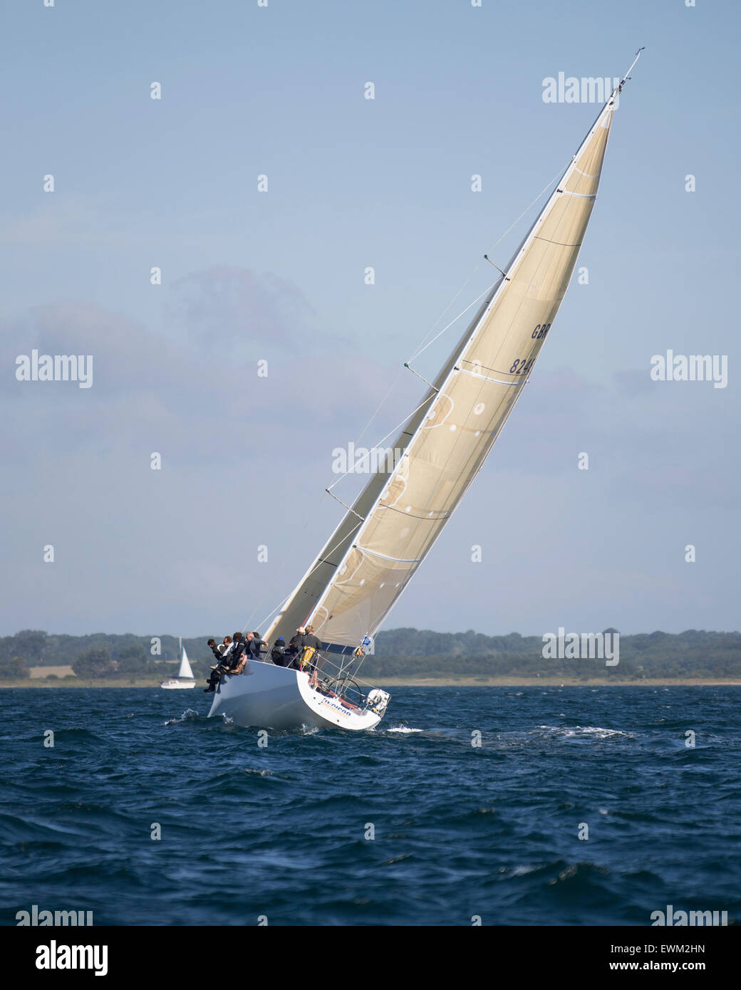 UK. 27th June, 2015. Corby 45 yacht GBR 8248 'Incisor' taking part in the 2015 Round the Island Race Credit:  Niall Ferguson/Alamy Live News Stock Photo