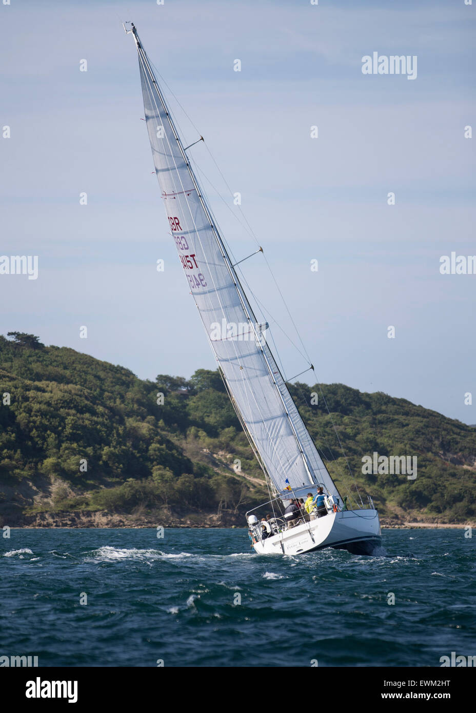 UK. 27th June, 2015. Grand Soleil 56 GBR 9415T 'Petitie Lune' off Yarmouth during the 2015 Round the Island Race Credit:  Niall Ferguson/Alamy Live News Stock Photo