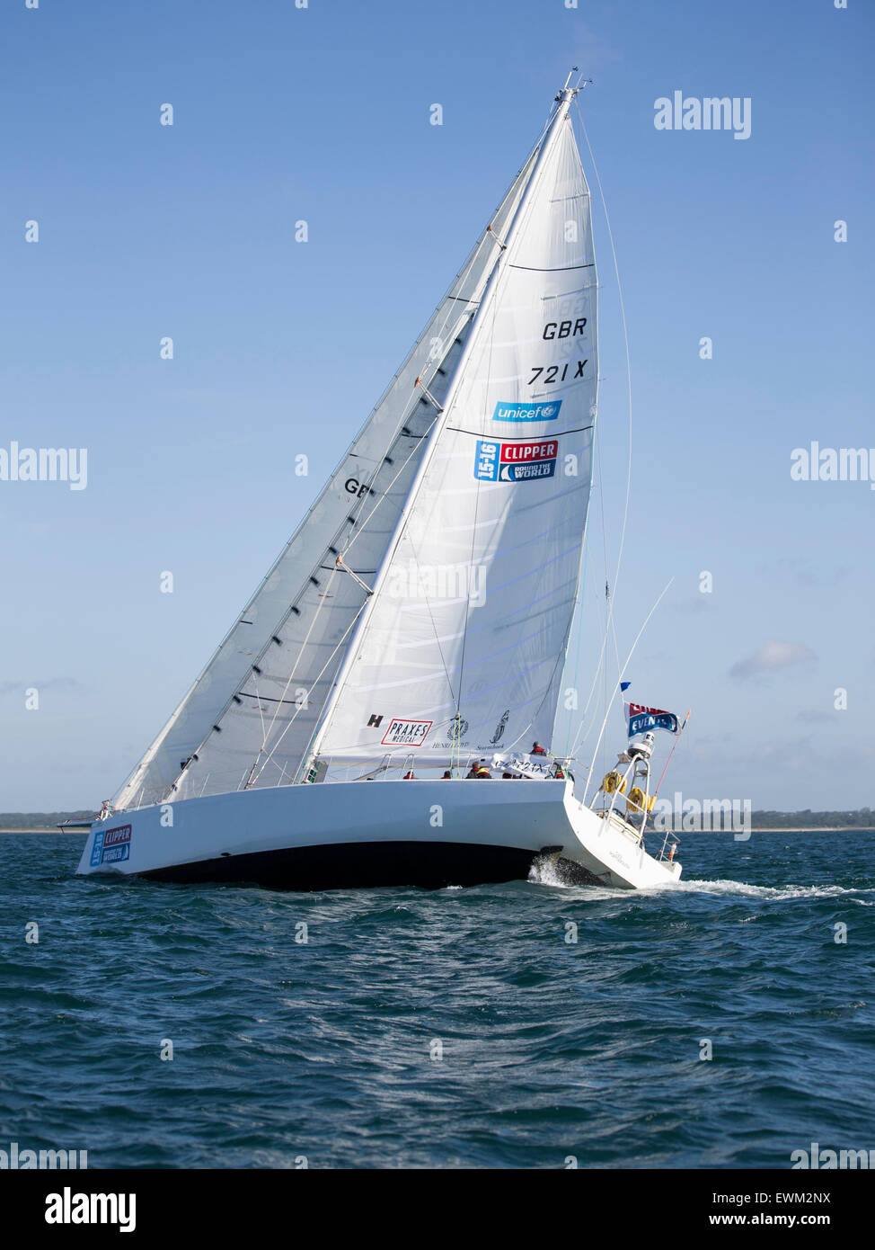 UK. 27th June, 2015. Clipper 70 CV21 in the 2015 Round the Island Race Credit:  Niall Ferguson/Alamy Live News Stock Photo