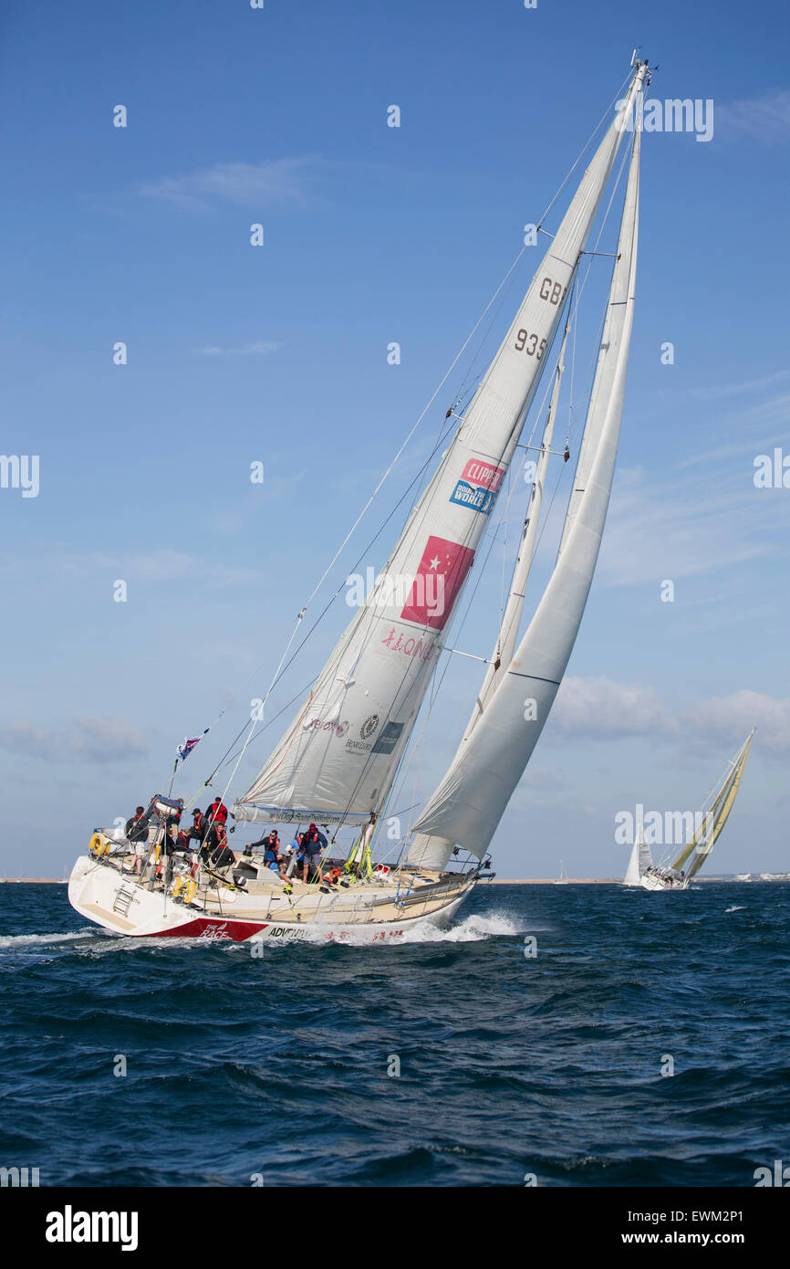 UK. 27th June, 2015. Clipper 70 CV09  in the 2015 Round the Island Race Credit:  Niall Ferguson/Alamy Live News Stock Photo