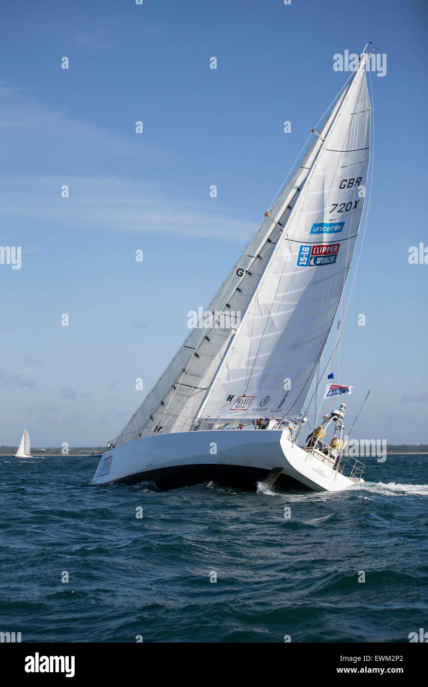 UK. 27th June, 2015. Clipper 70 CV20 in the 2015 Round the Island Race Credit:  Niall Ferguson/Alamy Live News Stock Photo