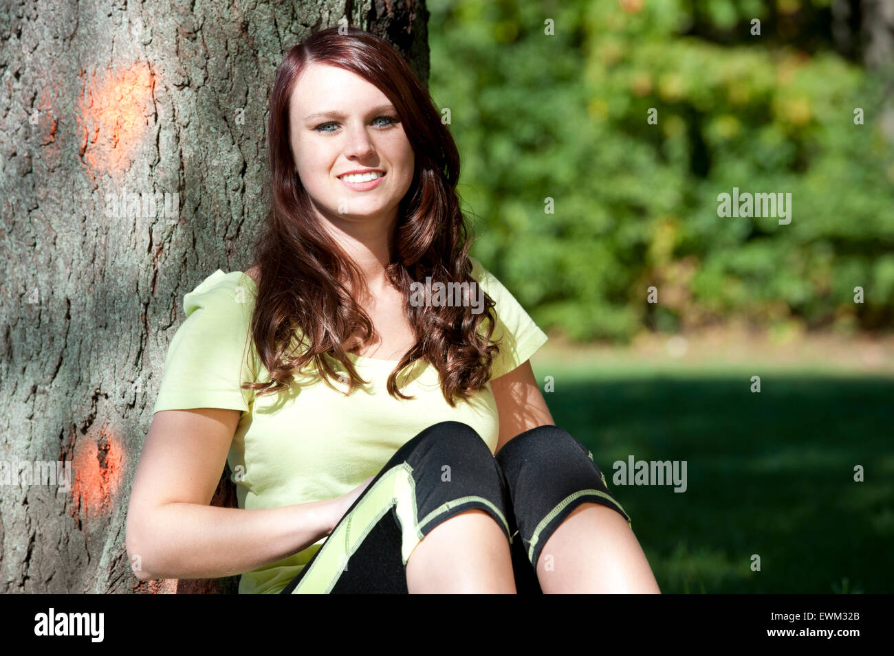 Young Brunette Female Stock Photo - Alamy