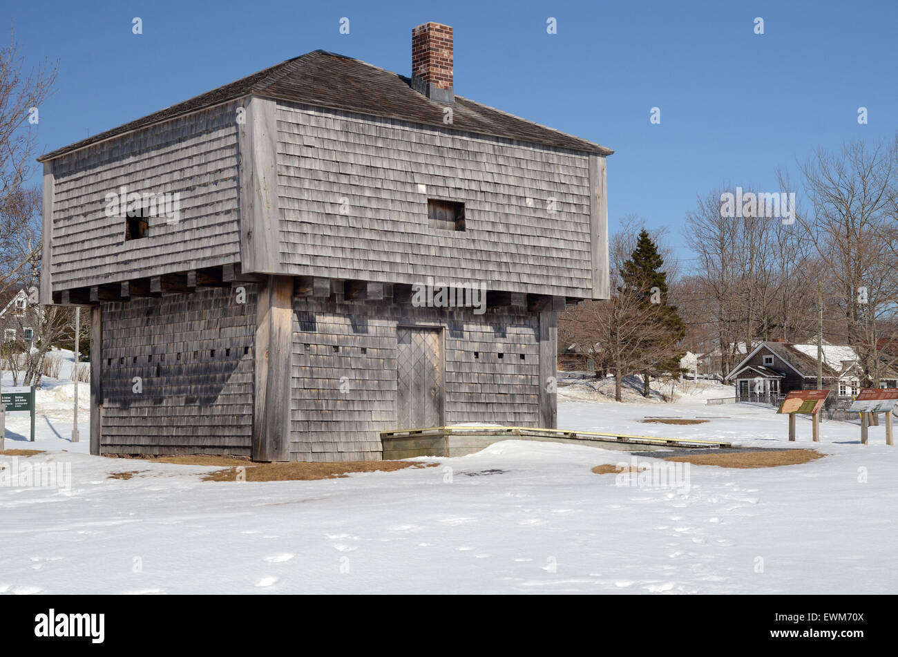 The Blockhouse, St Andrews, New Brunswick, in winter Stock Photo Alamy