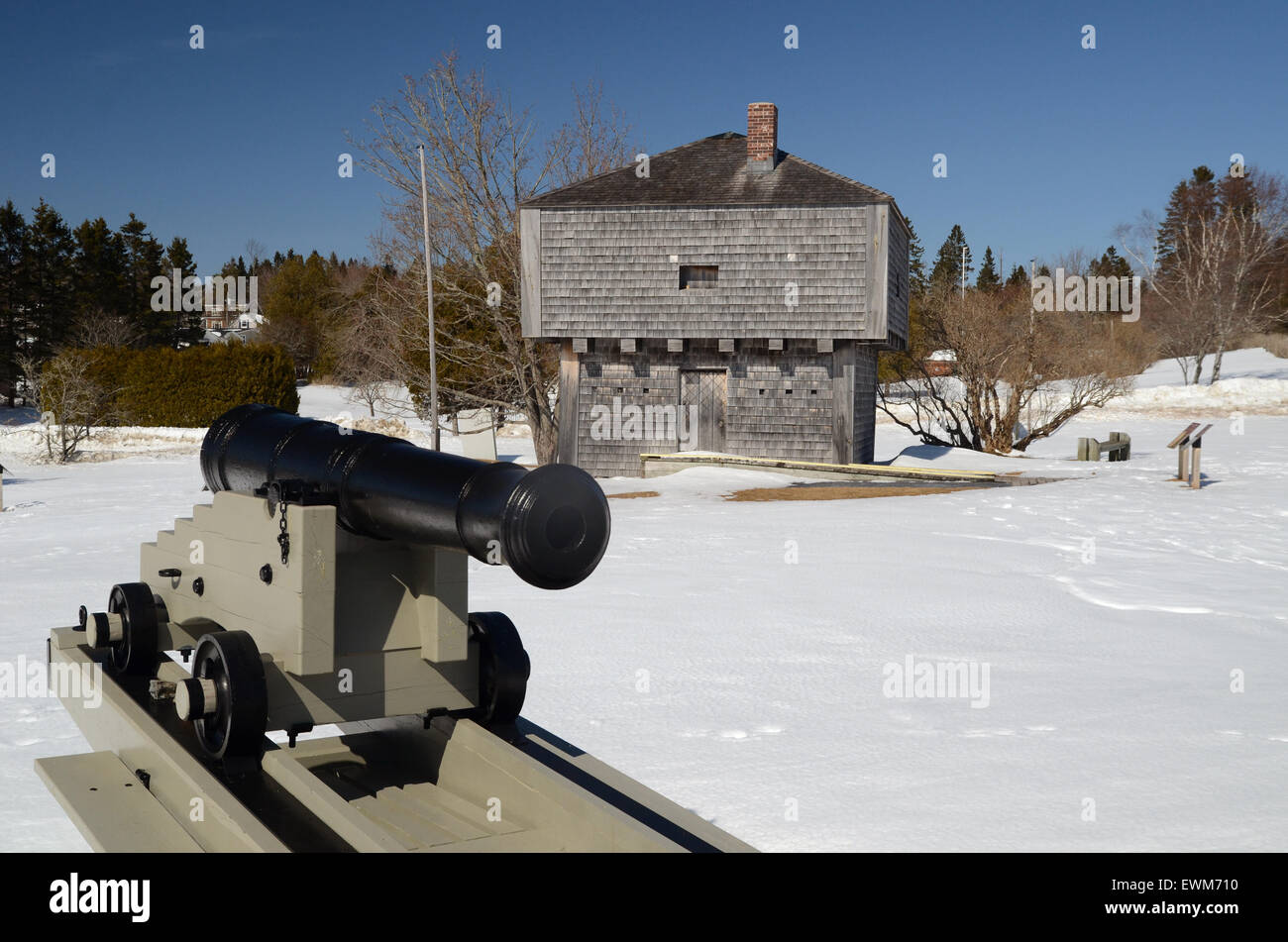 The Blockhouse, St Andrews, New Brunswick, in winter Stock Photo Alamy