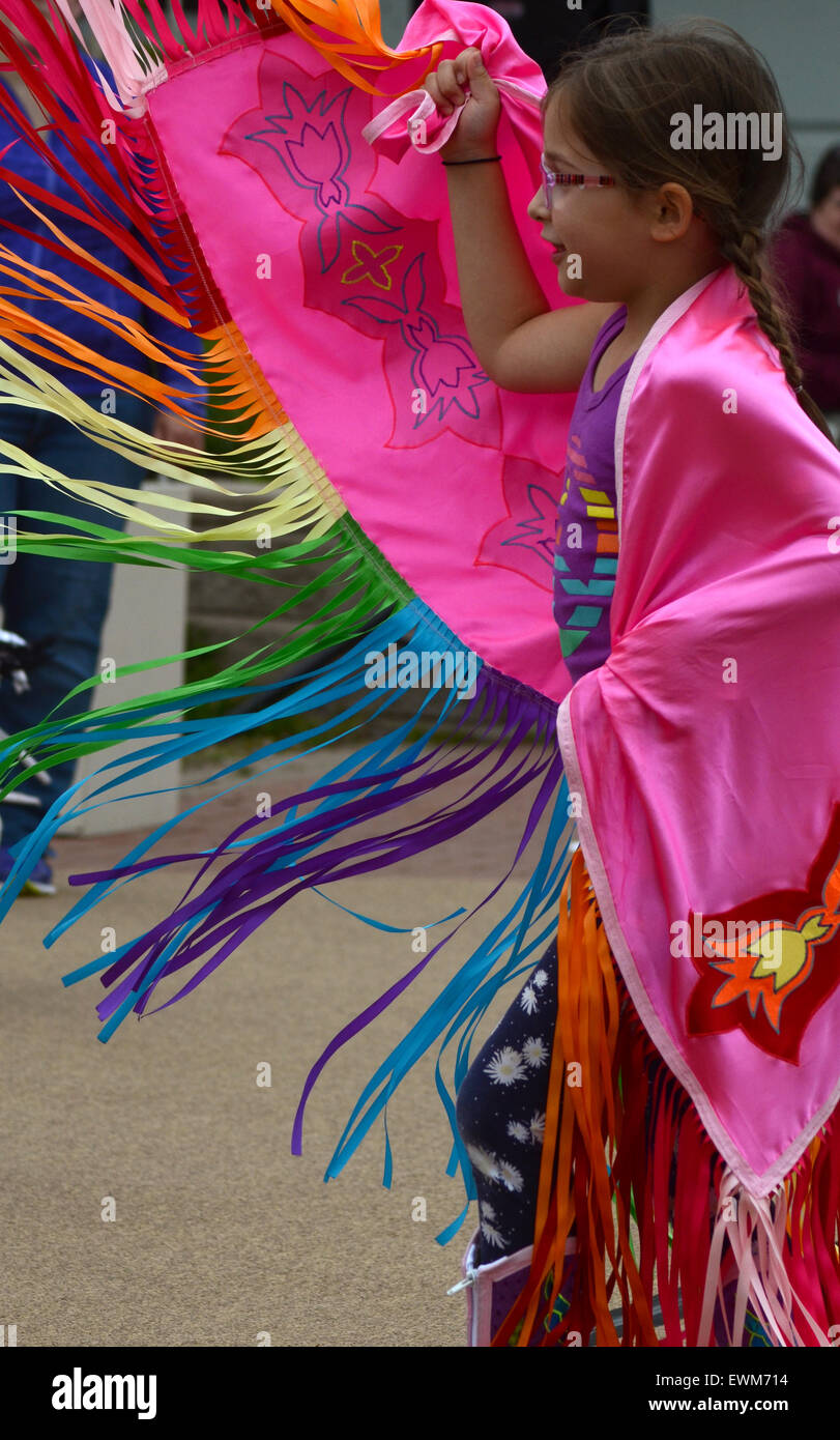 Child dancer, Millbrook, Nova Scotia, Aboriginal Day Stock Photo