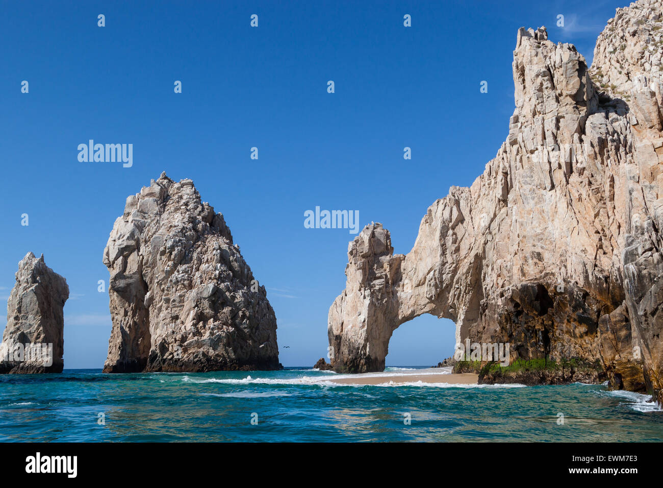 A view of the iconic arch at Land's End in Cabo San Lucas. Stock Photo