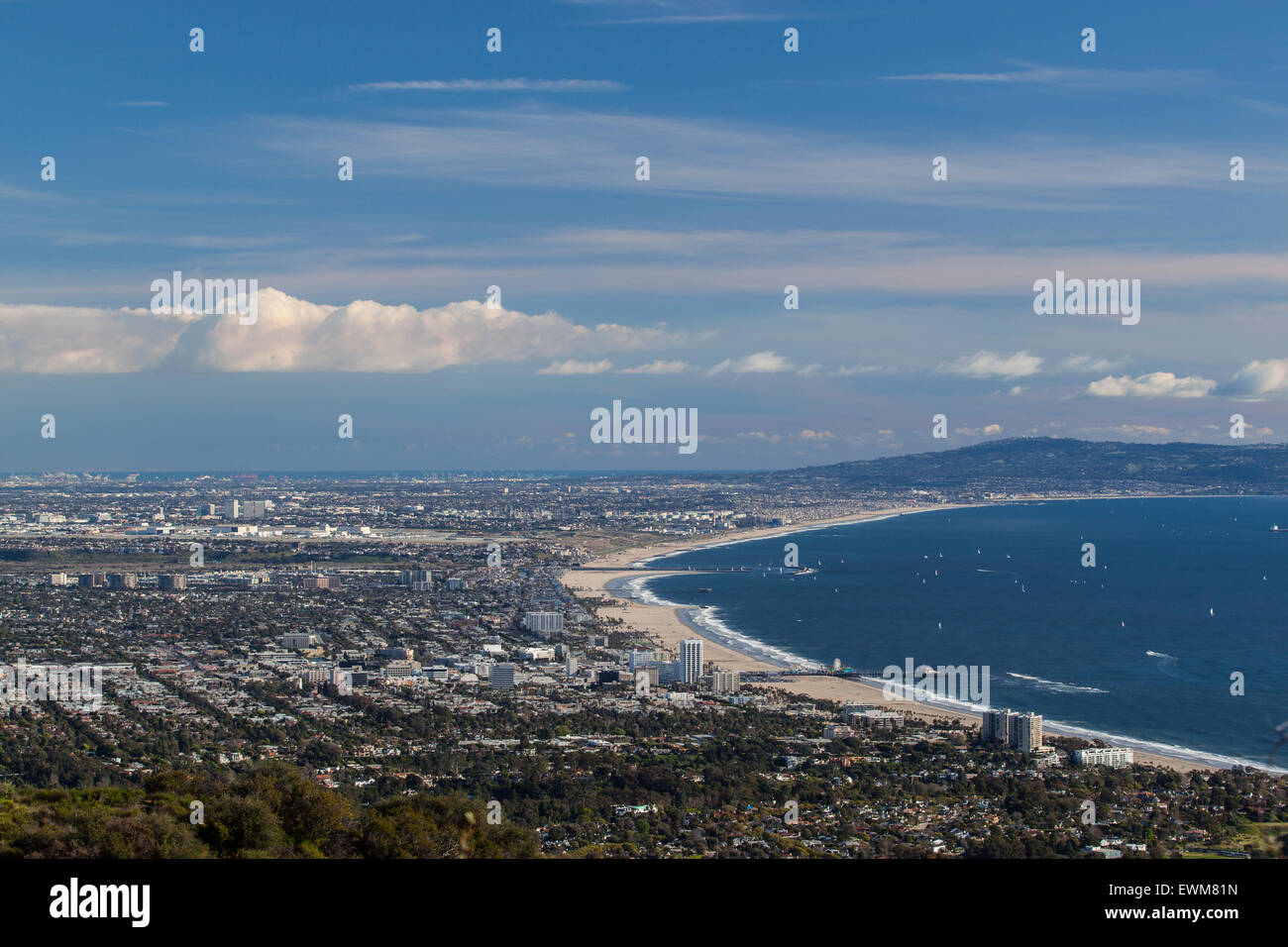 A view of west Los Angeles, Santa Monica and Venice Beach in front of ...