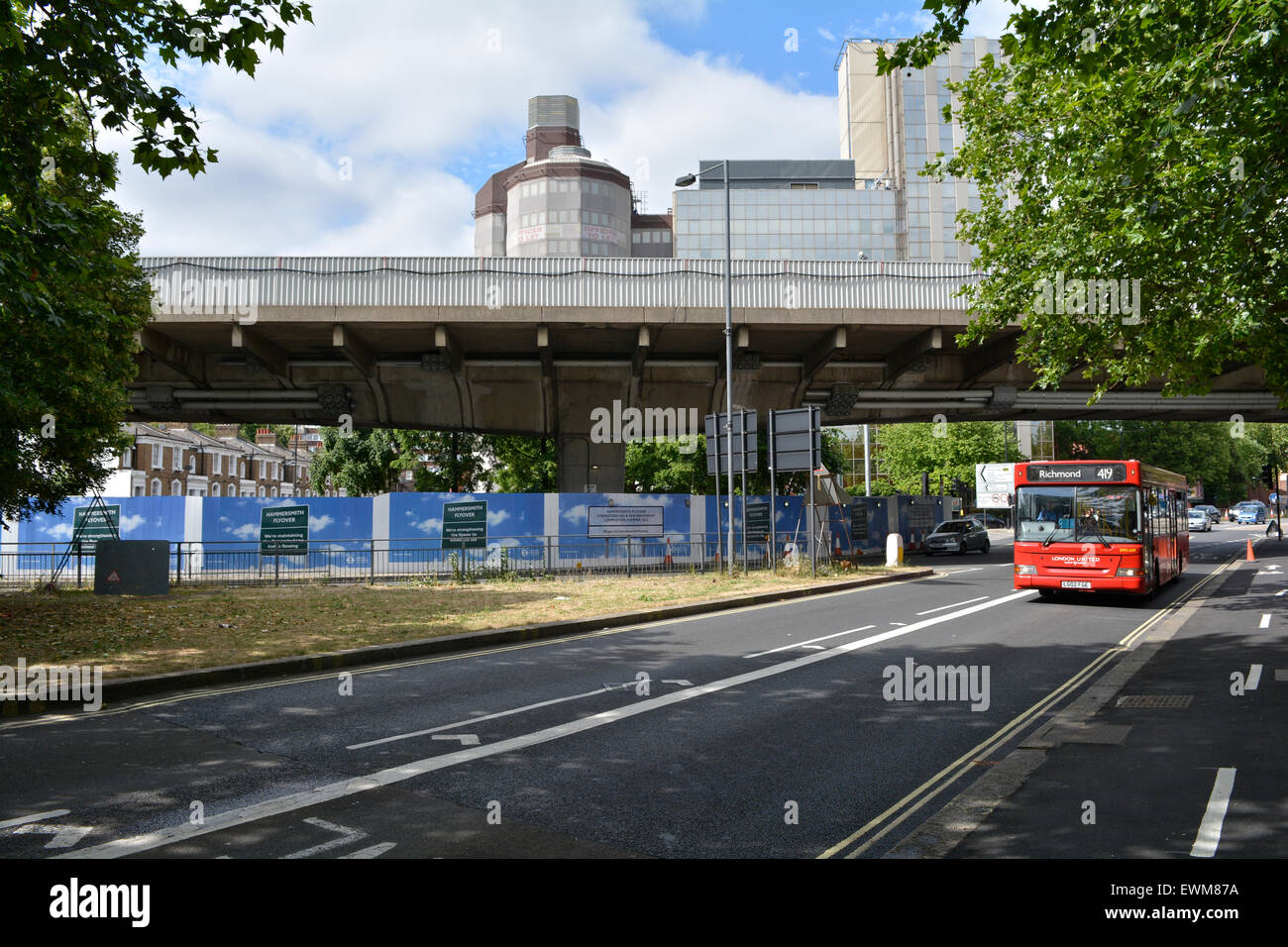 View of Hammersmith flyover  and gyratory system Stock Photo
