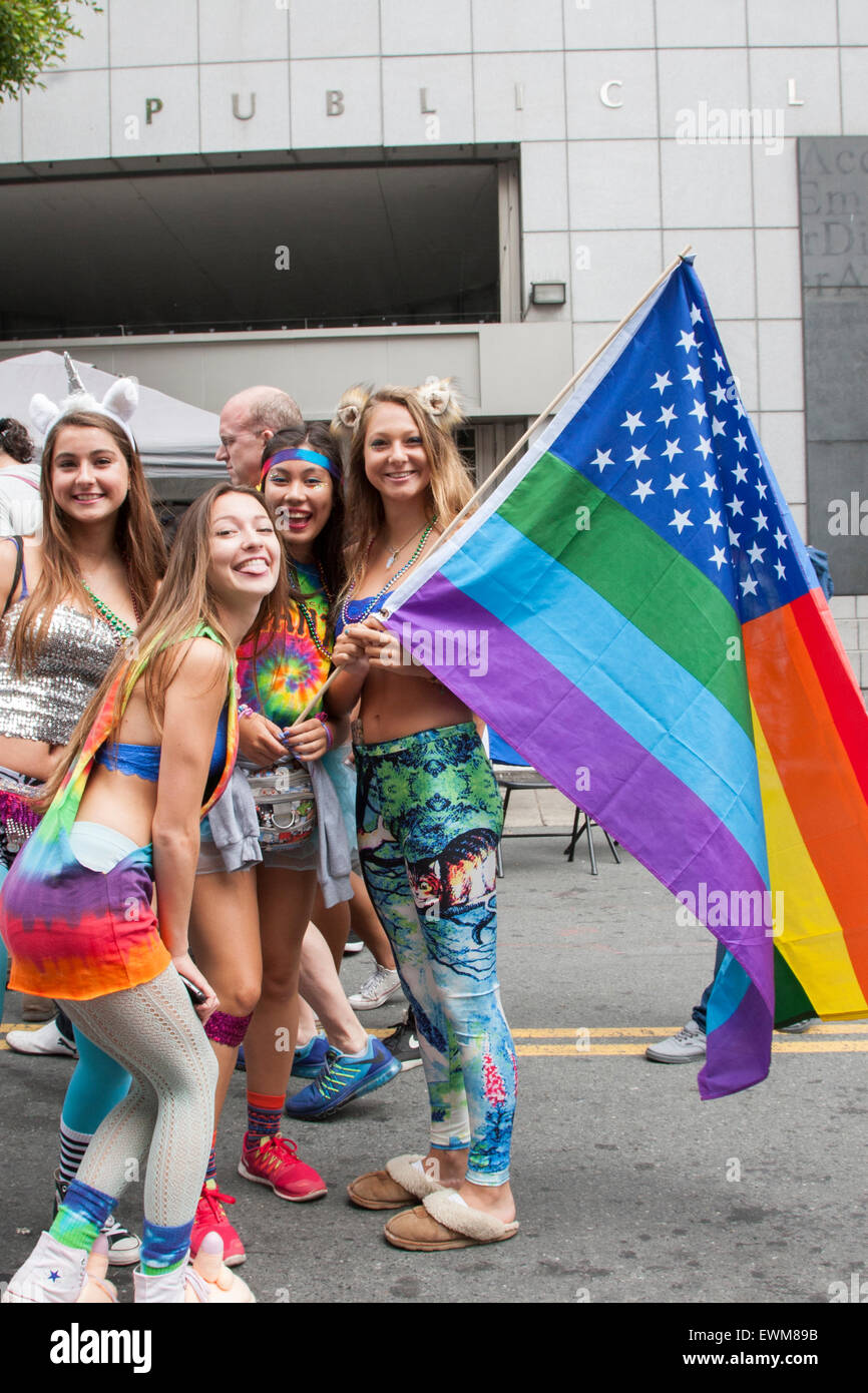 Images from the Gay Pride Parade in San Francisco, California Stock