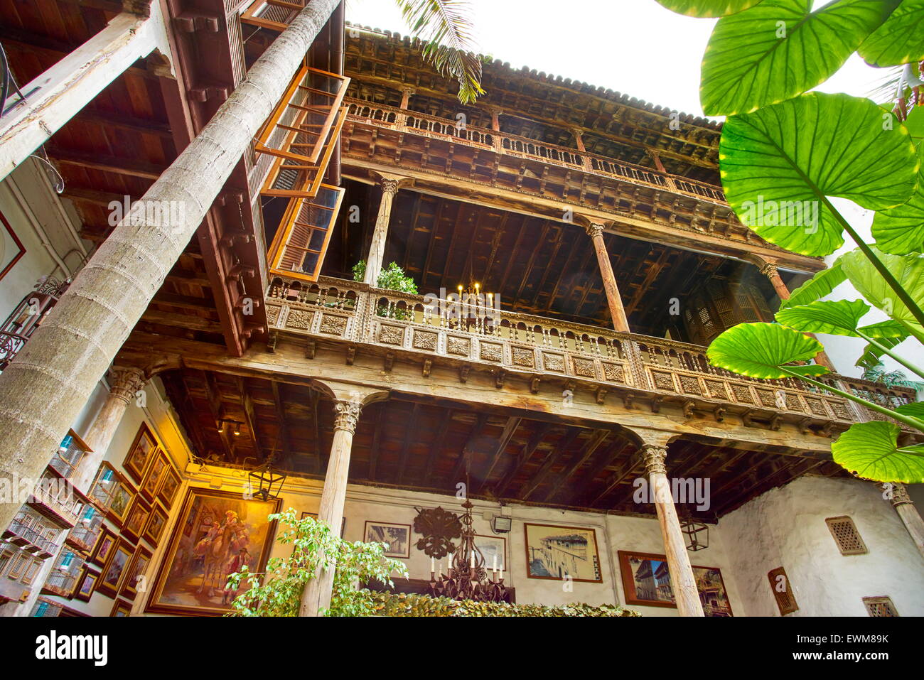 Casa de los Balcones, La Orotava, Tenerife, Canary Islands, Spain Stock