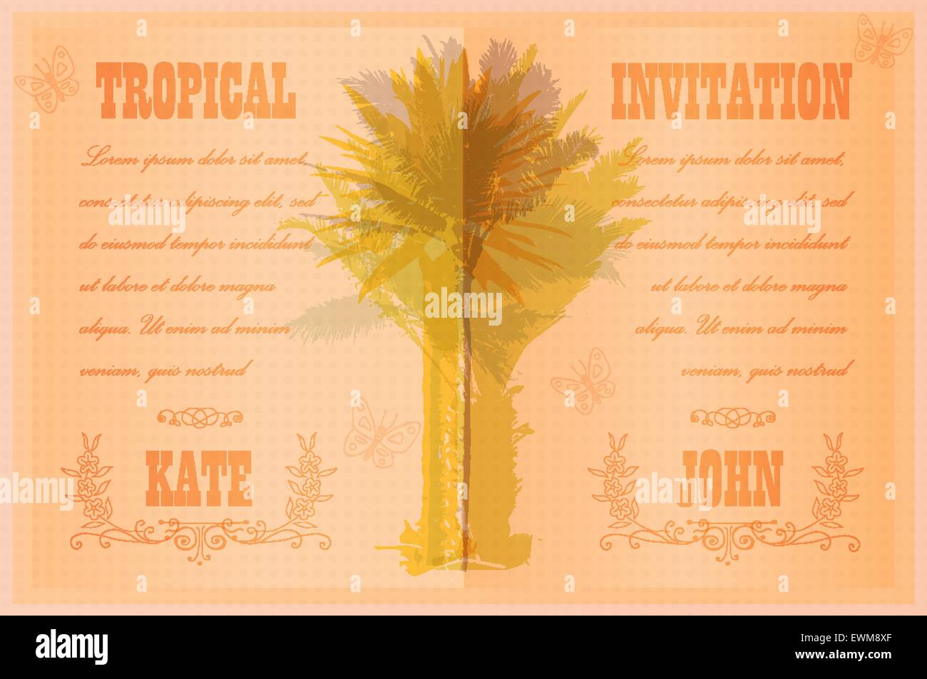Template with palm trees Stock Vector Image &amp; Art - Alamy
