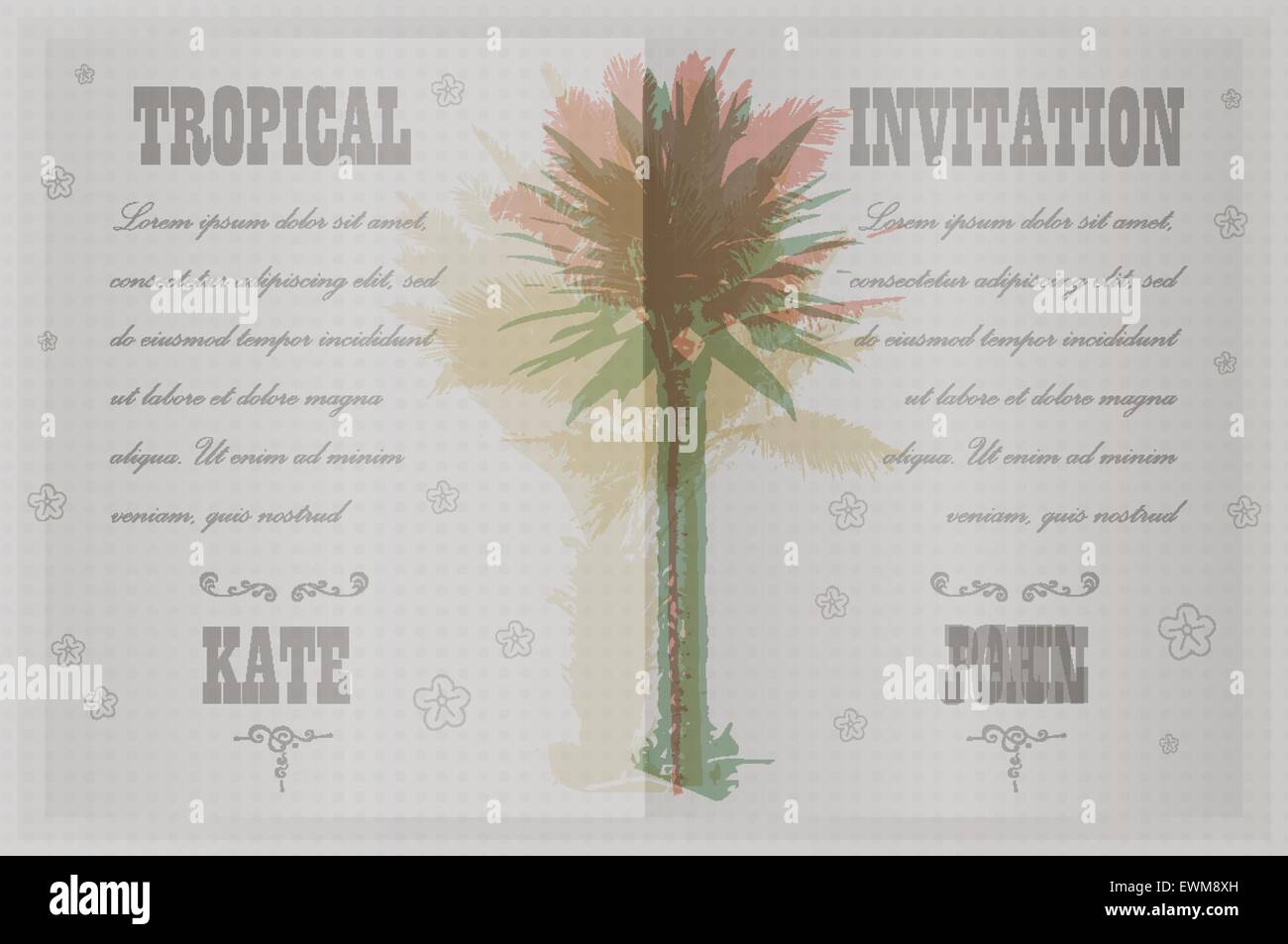 Template with palm trees Stock Vector Image &amp; Art - Alamy