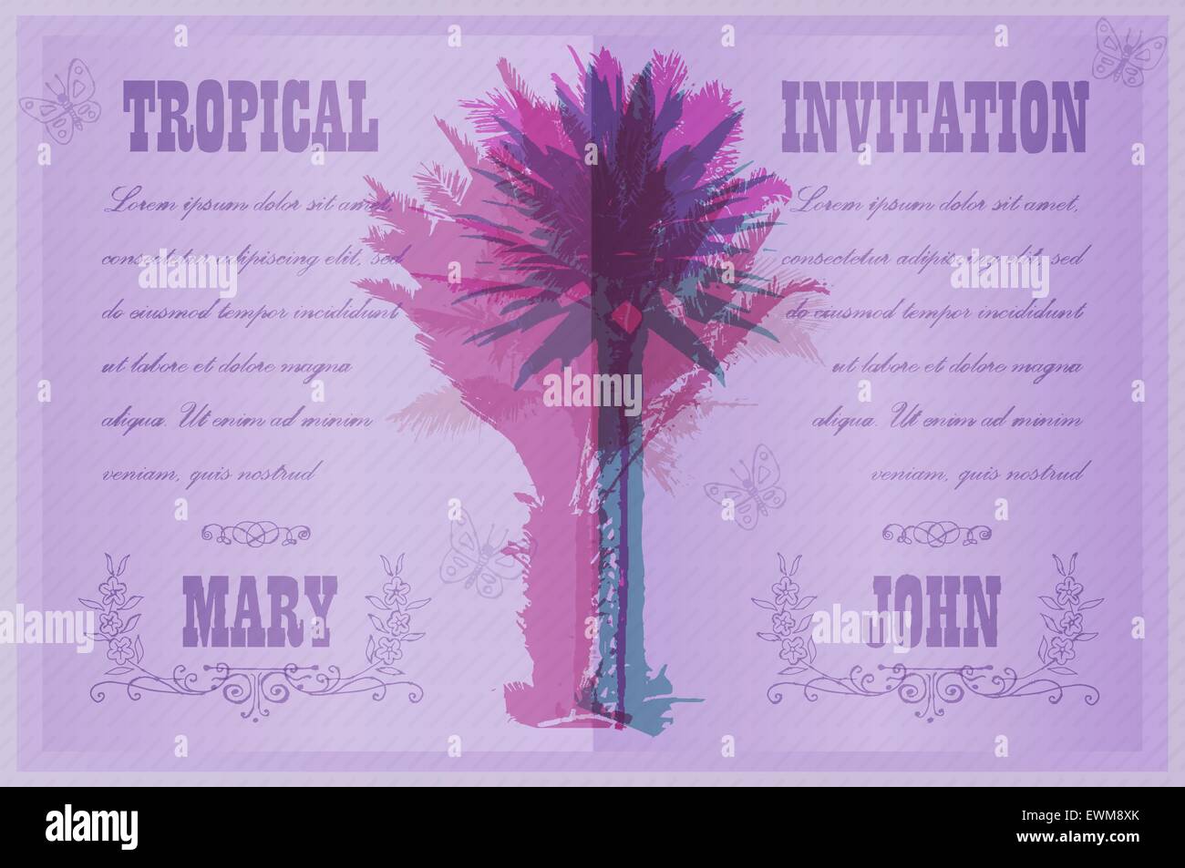 Template with palm trees Stock Vector Image &amp; Art - Alamy