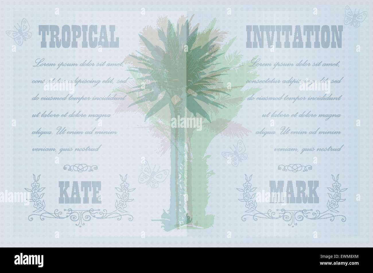 Template with palm trees Stock Vector Image &amp; Art - Alamy