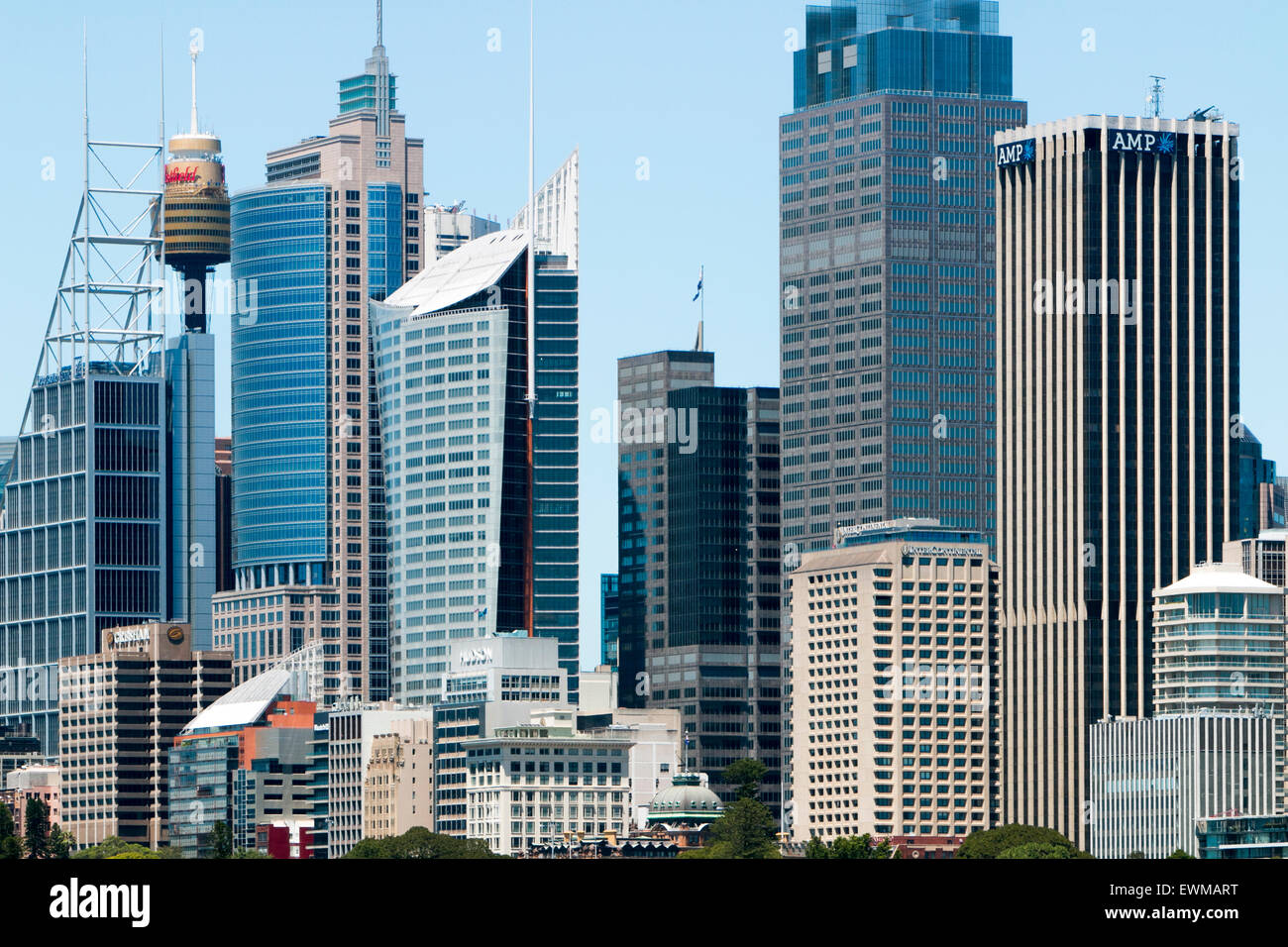 Sydney city skyline and cityscape viewed from the harbour, new south wales,Australia Stock Photo