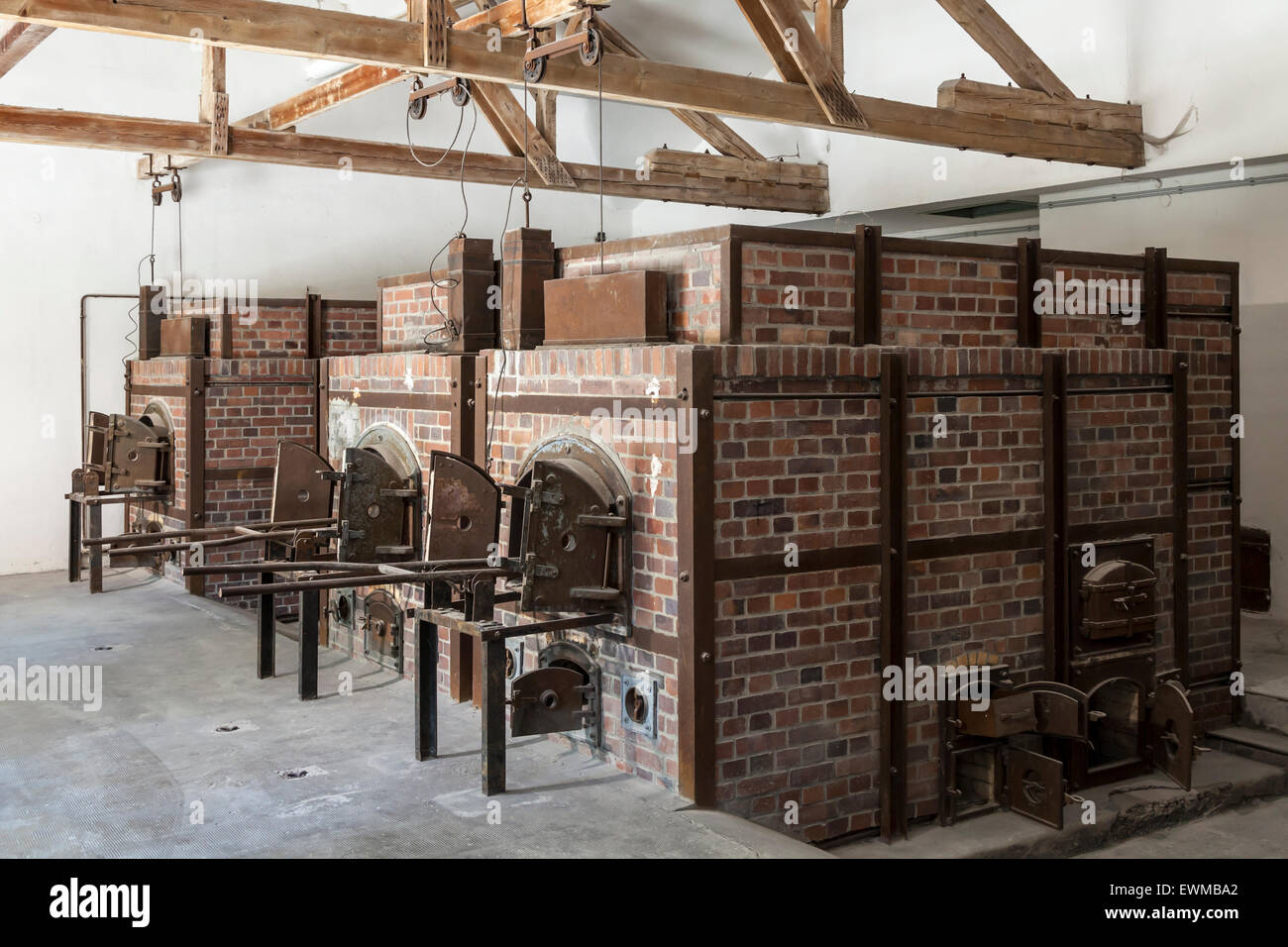 The crematorium inside Barrack X. Stock Photo