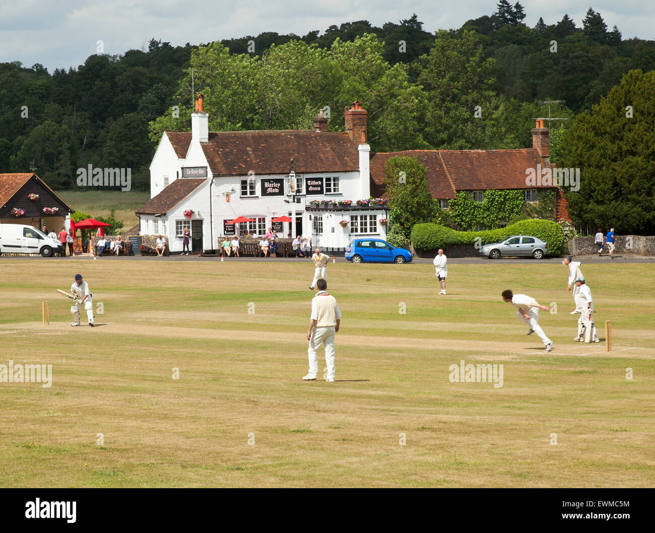 Village cricket Tilford. Stock Photo