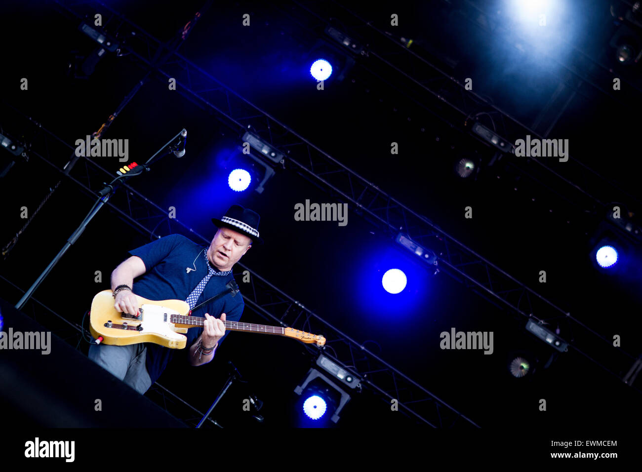 David Bryson of the american alternative rock band Counting Crows pictured on stage as they perform live at day 3 of Pinkpop Fes Stock Photo