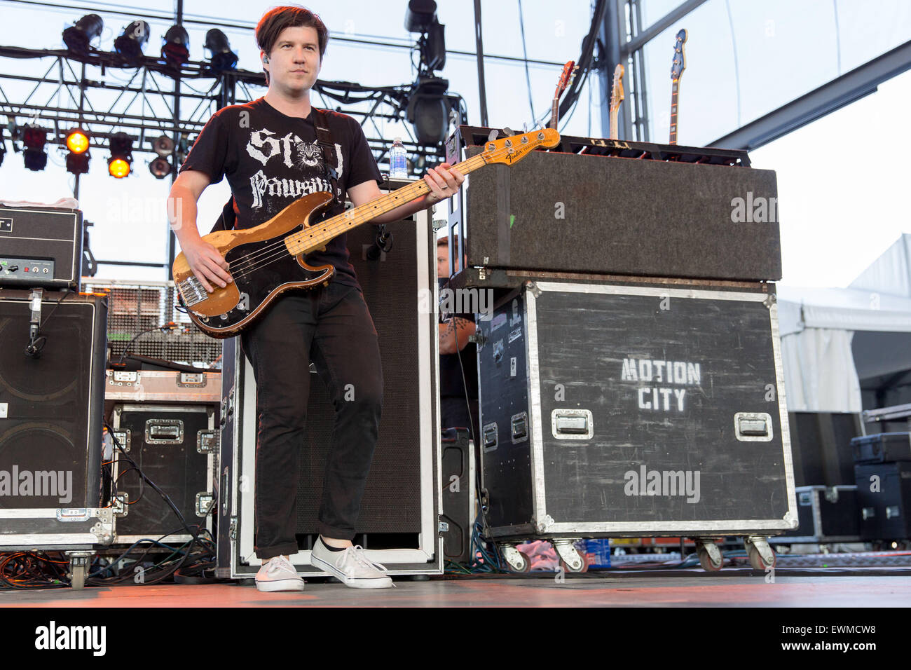 Milwaukee, Wisconsin, USA. 27th June, 2015. Bassist MATTHEW TAYLOR of Motion City Soundtrack