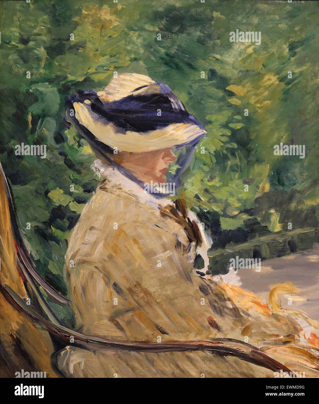 Eduard Manet (1832-1883). French painter. Madame Manet (Suzanne Leenhoff, 1830-1906) at Bellevue, 1880. Oil on canvas. Stock Photo