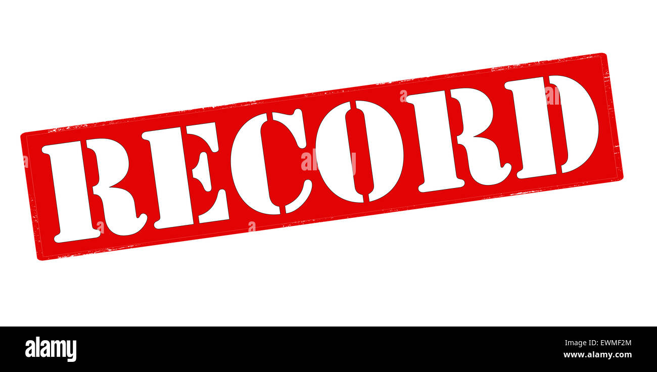 Rubber stamp with word record inside, illustration Stock Photo Alamy