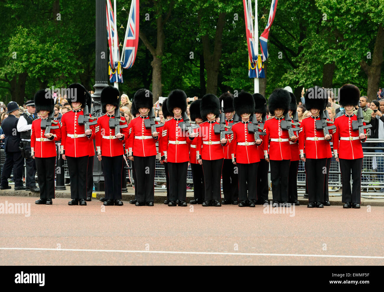 Trooping the Colour, annual military parade to celebrate the birthday of Queen Elizabeth II., Buckingham Palace, London, England Stock Photo