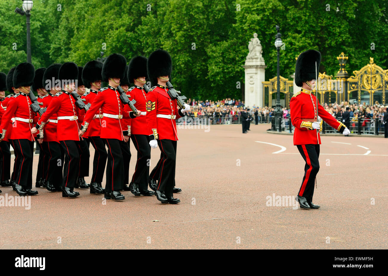 Trooping the Colour, annual military parade to celebrate the birthday of Queen Elizabeth II., Buckingham Palace, London, England Stock Photo